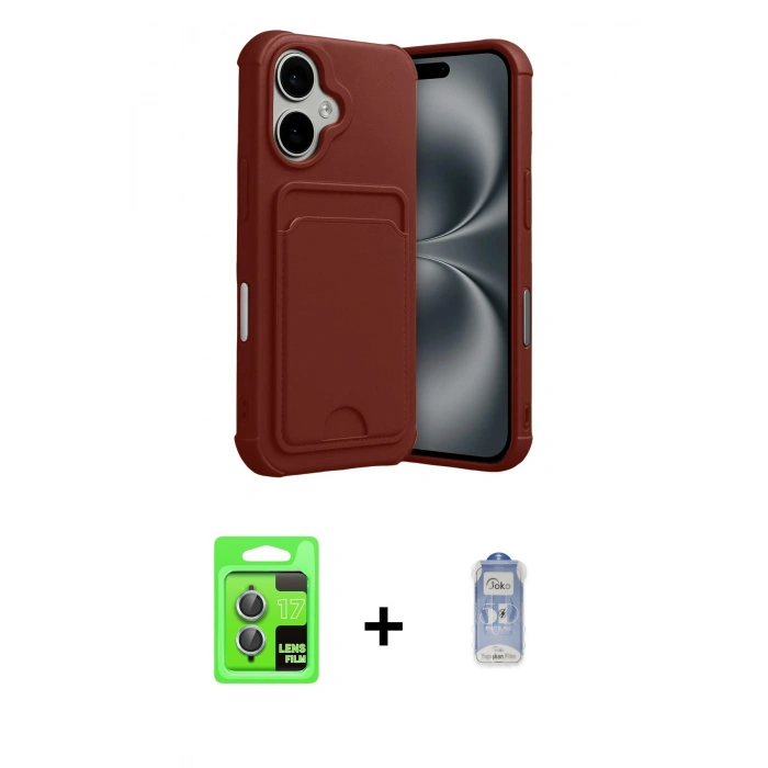 MARSİLYAN™- iPhone 17 Kılıf Vadi Çizgi Prime - Siyah Joko Magic 5D Cam + Raze Metal Kamera Lens - AKMI