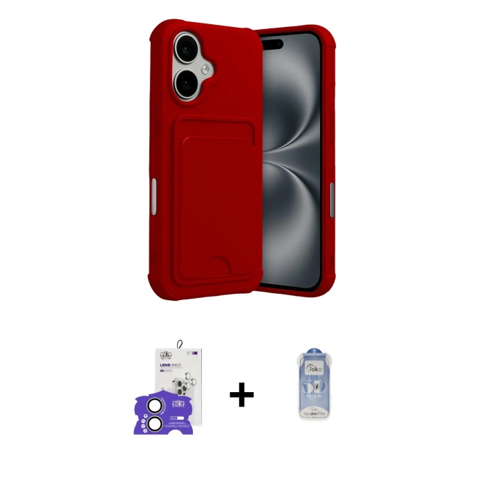 MARSİLYAN™- iPhone 17 Kılıf Vadi Çizgi Prime - Siyah Joko Magic 5D Cam + Bilvis Titan Kamera Lens - AKYL