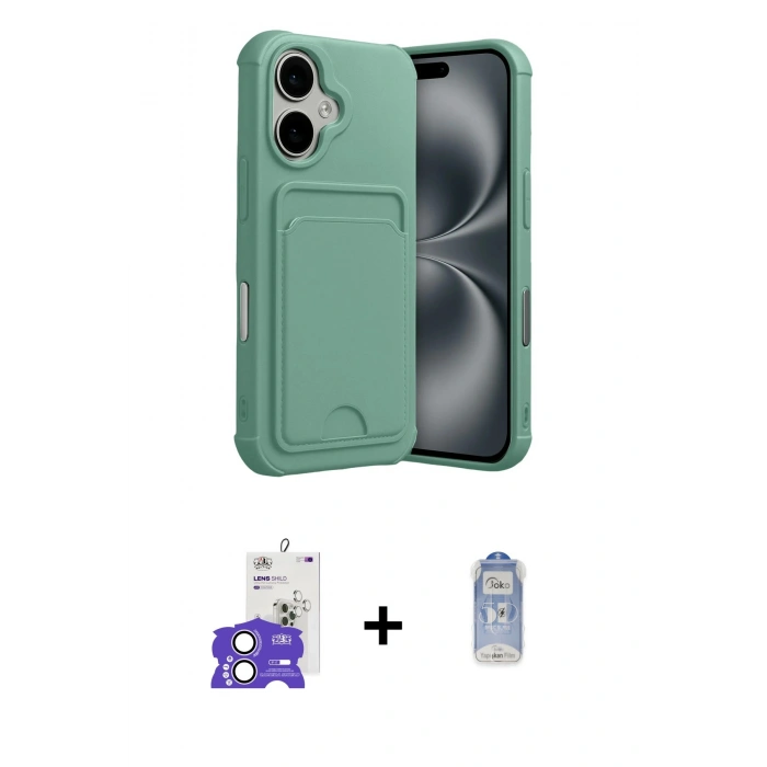 MARSİLYAN™- iPhone 17 Kılıf Vadi Çizgi Prime - Siyah Joko Magic 5D Cam + Bilvis Titan Kamera Lens - LA