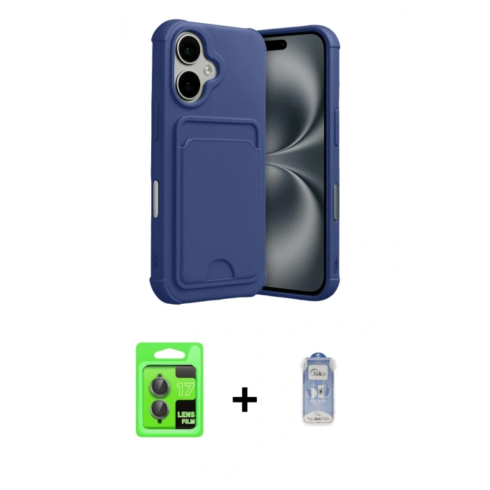 MARSİLYAN™- iPhone 17 Kılıf Vadi Çizgi Prime - Siyah Joko Magic 5D Cam + Raze Metal Kamera Lens - GI