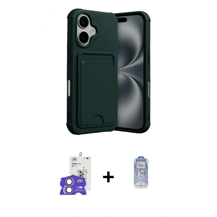 MARSİLYAN™- iPhone 17 Kılıf Vadi Çizgi Prime - Siyah Joko Magic 5D Cam + Bilvis Titan Kamera Lens - GS