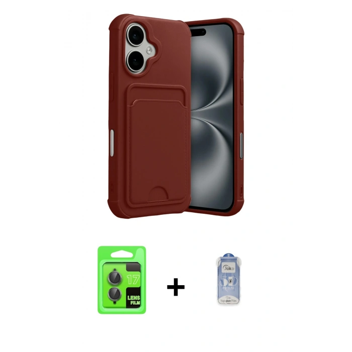 MARSİLYAN™- iPhone 17 Kılıf Vadi Çizgi Prime - Siyah Joko Magic 5D Cam + Raze Metal Kamera Lens - GI