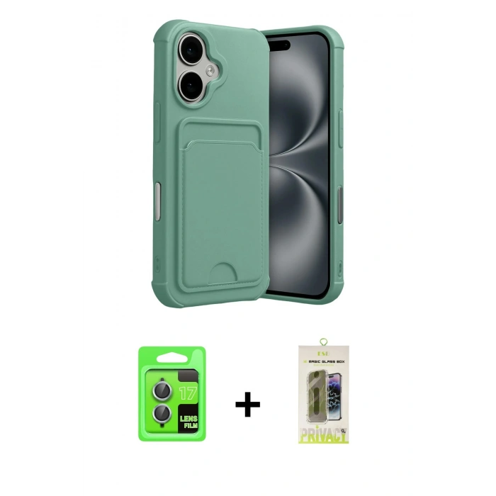 MARSİLYAN™- iPhone 17 Kılıf Vadi Çizgi Prime - Siyah Joko Magic 5D Hayalet Cam + Raze Metal Kamera Lens - AKMI