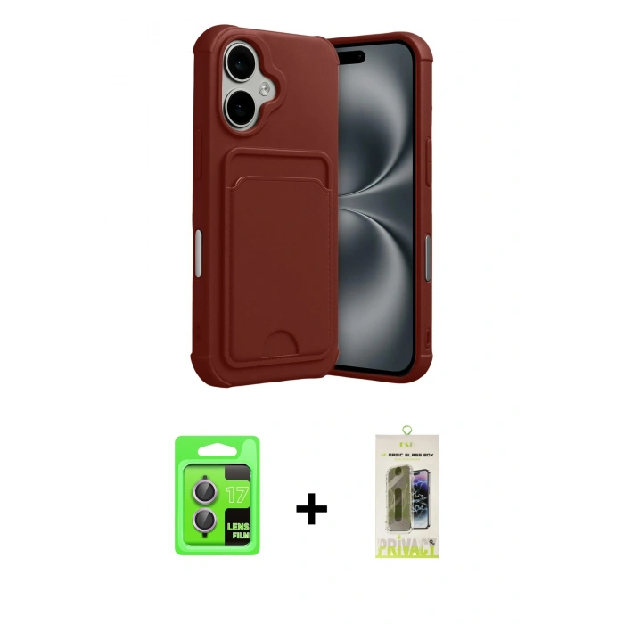 MARSİLYAN™- iPhone 17 Kılıf Vadi Çizgi Prime - Siyah Joko Magic 5D Hayalet Cam + Raze Metal Kamera Lens - AKMR