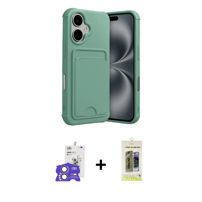 MARSİLYAN™- iPhone 17 Kılıf Vadi Çizgi Prime - Siyah Joko Magic 5D Hayalet Cam + Bilvis Titan Kamera Lens - LA
