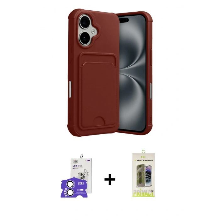 MARSİLYAN™- iPhone 17 Kılıf Vadi Çizgi Prime - Siyah Joko Magic 5D Hayalet Cam + Bilvis Titan Kamera Lens - GS