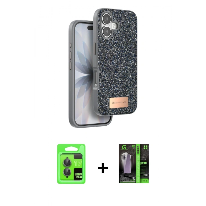 MARSİLYAN™- iPhone 17 Kılıf Vadi Klasik Serisi - Şeffaf 360 Full Body Arka Koruyucu + Raze Metal Kamera Lens - GI
