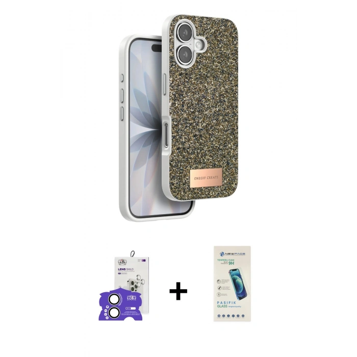 MARSİLYAN™- iPhone 17 Kılıf Vadi Klasik Serisi - Şeffaf Pasifik Cam Ekran Koruyucu + Bilvis Titan Kamera Lens - AKYL