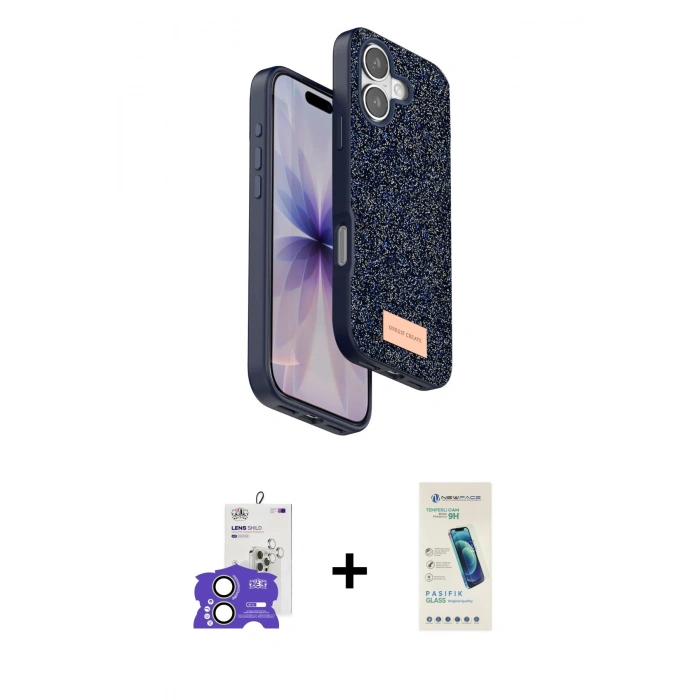 MARSİLYAN™- iPhone 17 Kılıf Vadi Klasik Serisi - Şeffaf Pasifik Cam Ekran Koruyucu + Bilvis Titan Kamera Lens - AKYL