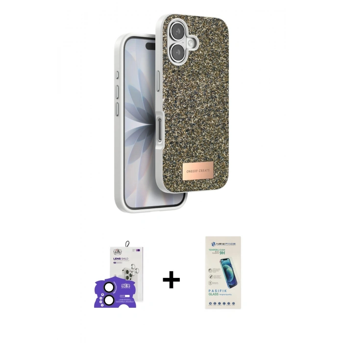 MARSİLYAN™- iPhone 17 Kılıf Vadi Klasik Serisi - Şeffaf Pasifik Cam Ekran Koruyucu + Bilvis Titan Kamera Lens - SH