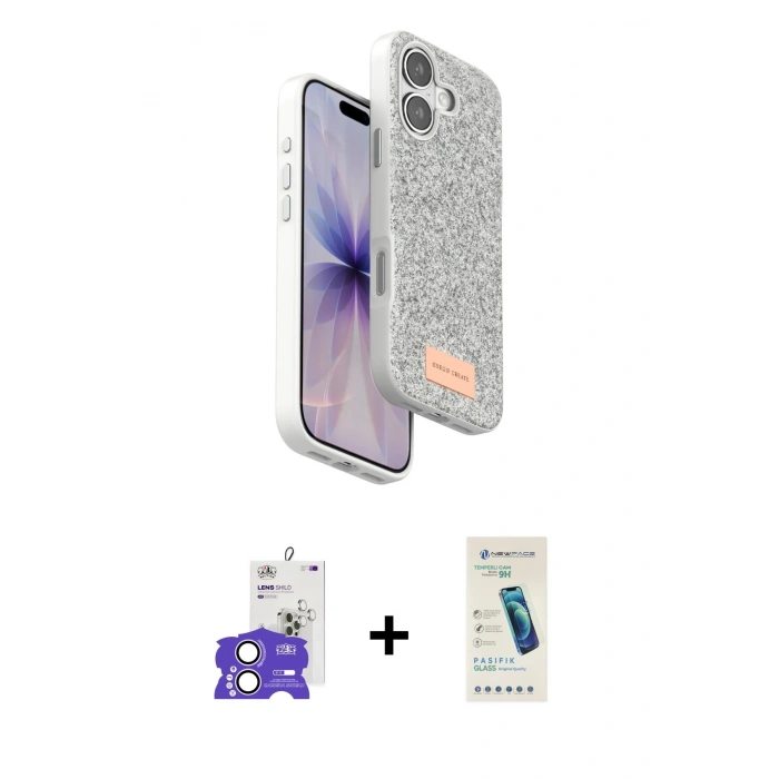 MARSİLYAN™- iPhone 17 Kılıf Vadi Klasik Serisi - Şeffaf Pasifik Cam Ekran Koruyucu + Bilvis Titan Kamera Lens - LA
