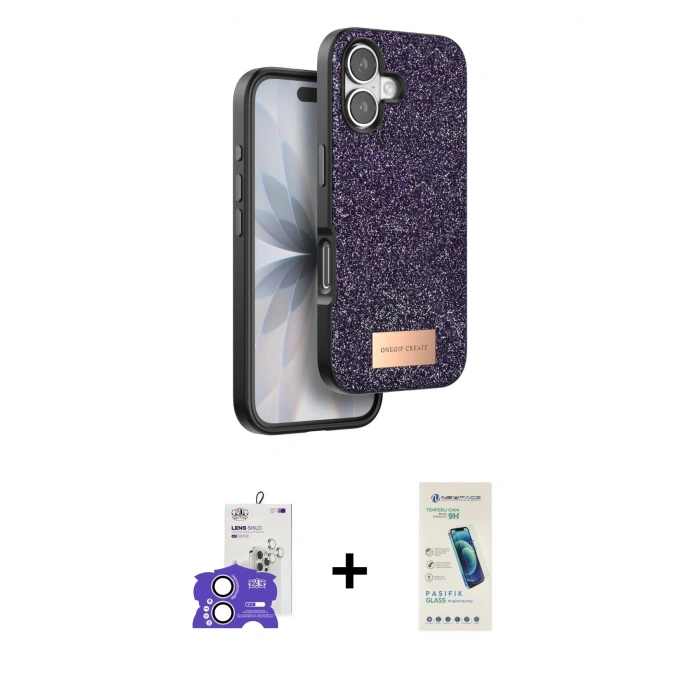 MARSİLYAN™- iPhone 17 Kılıf Vadi Klasik Serisi - Şeffaf Pasifik Cam Ekran Koruyucu + Bilvis Titan Kamera Lens - LA