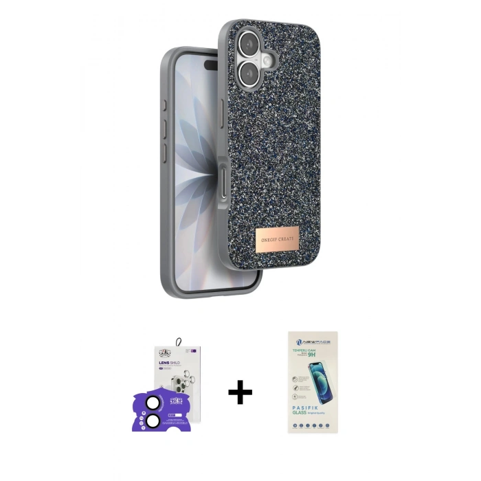 MARSİLYAN™- iPhone 17 Kılıf Vadi Klasik Serisi - Şeffaf Pasifik Cam Ekran Koruyucu + Bilvis Titan Kamera Lens - SH