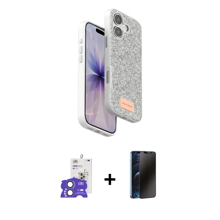 MARSİLYAN™- iPhone 17 Kılıf Vadi Klasik Serisi - Siyah 3D Antistatik Hayalet Cam Ekran Koruyucu + Bilvis Titan Kamera Lens - AKMI
