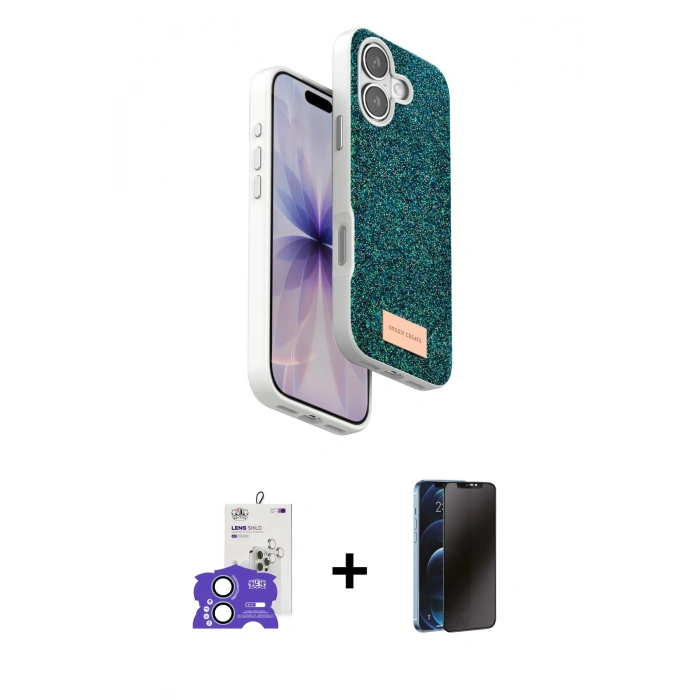 MARSİLYAN™- iPhone 17 Kılıf Vadi Klasik Serisi - Siyah 3D Antistatik Hayalet Cam Ekran Koruyucu + Bilvis Titan Kamera Lens - AKMI