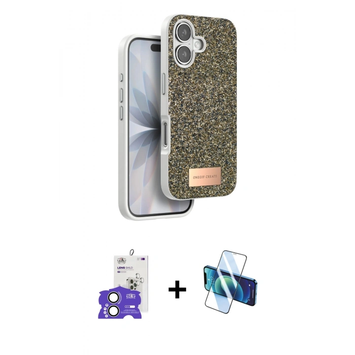 MARSİLYAN™- iPhone 17 Kılıf Vadi Klasik Serisi - Siyah 3D Antistatik Seramik Nano Ekran Koruyucu + Bilvis Titan Kamera Lens - AKYL