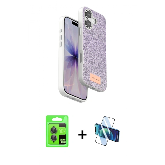 MARSİLYAN™- iPhone 17 Kılıf Vadi Klasik Serisi - Siyah 3D Antistatik Seramik Nano Ekran Koruyucu + Raze Metal Kamera Lens - GI