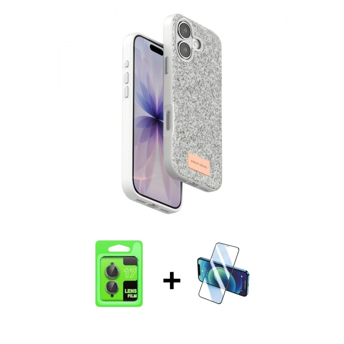 MARSİLYAN™- iPhone 17 Kılıf Vadi Klasik Serisi - Siyah 3D Antistatik Seramik Nano Ekran Koruyucu + Raze Metal Kamera Lens - GI