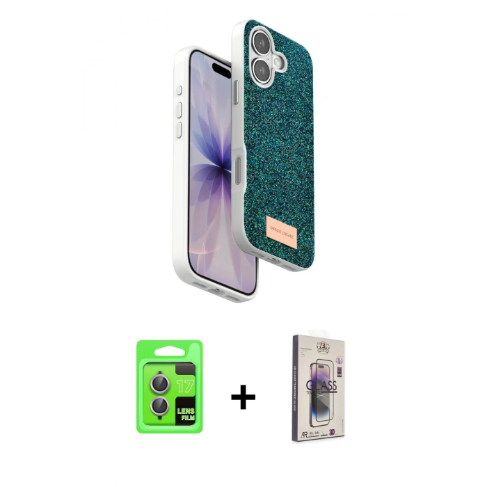 MARSİLYAN™- iPhone 17 Kılıf Vadi Klasik Serisi - Siyah Bilvis 3D Cam Ekran Koruyucu + Raze Metal Kamera Lens - AKMR