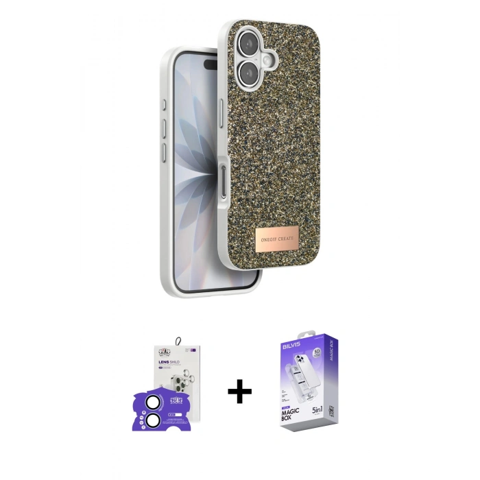 MARSİLYAN™- iPhone 17 Kılıf Vadi Klasik Serisi - Siyah Bilvis 5in1 3D Magic Cam Ekran Koruyucu + Açık Mavi Bilvis Titan Kamera Lens
