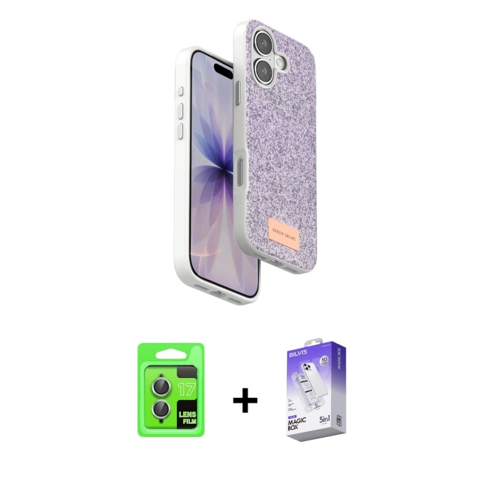 MARSİLYAN™- iPhone 17 Kılıf Vadi Klasik Serisi - Siyah Bilvis 5in1 3D Magic Cam Ekran Koruyucu + Raze Metal Kamera Lens - AKYL