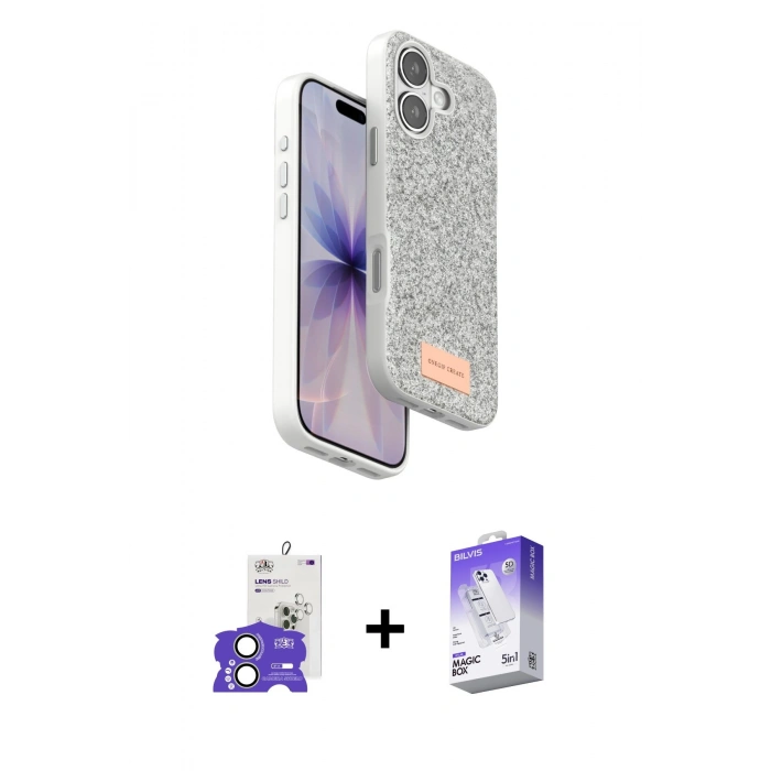 MARSİLYAN™- iPhone 17 Kılıf Vadi Klasik Serisi - Siyah Bilvis 5in1 3D Magic Cam Ekran Koruyucu + Bilvis Titan Kamera Lens - AKYL
