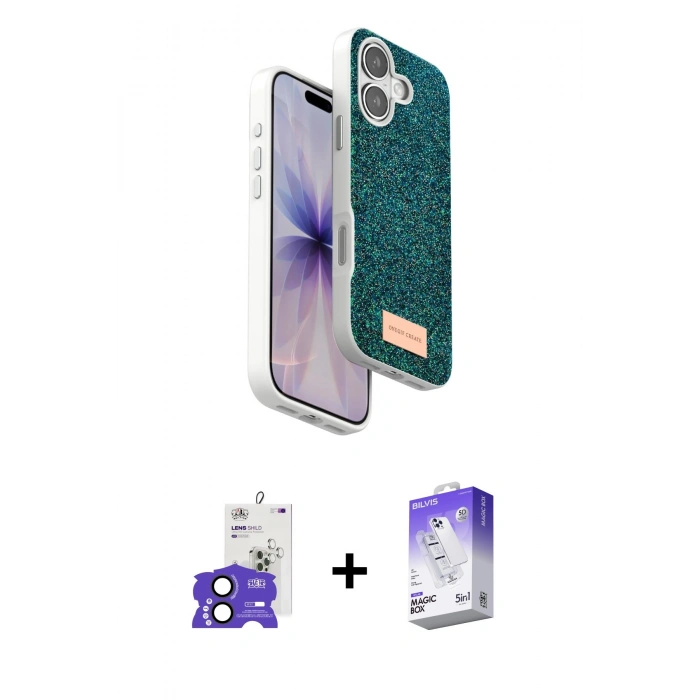 MARSİLYAN™- iPhone 17 Kılıf Vadi Klasik Serisi - Siyah Bilvis 5in1 3D Magic Cam Ekran Koruyucu + Bilvis Titan Kamera Lens - SH