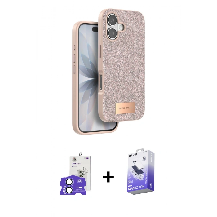 MARSİLYAN™- iPhone 17 Kılıf Vadi Klasik Serisi - Siyah Bilvis 5in1 5D Magic Hayalet Cam Ekran Koruyucu + Bilvis Titan Kamera Lens - AKMI