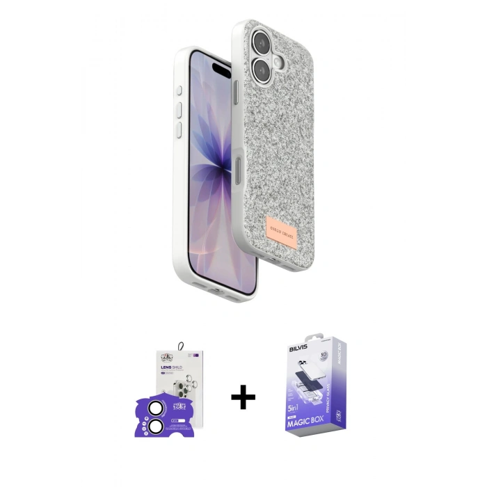 MARSİLYAN™- iPhone 17 Kılıf Vadi Klasik Serisi - Siyah Bilvis 5in1 5D Magic Hayalet Cam Ekran Koruyucu + Bilvis Titan Kamera Lens - AKYL