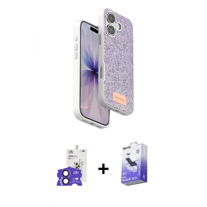 MARSİLYAN™- iPhone 17 Kılıf Vadi Klasik Serisi - Siyah Bilvis 5in1 5D Magic Hayalet Cam Ekran Koruyucu + Bilvis Titan Kamera Lens - SH