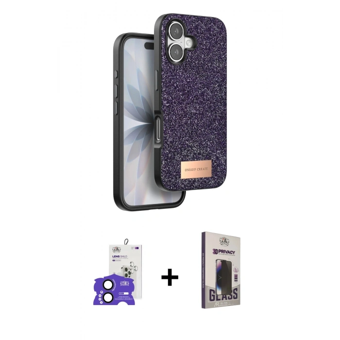 MARSİLYAN™- iPhone 17 Kılıf Vadi Klasik Serisi - Siyah Bilvis Hayalet Cam Ekran Koruyucu + Bilvis Titan Kamera Lens - SH