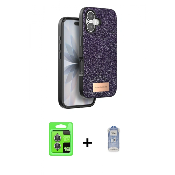 MARSİLYAN™- iPhone 17 Kılıf Vadi Klasik Serisi - Siyah Joko Magic 5D Cam + Raze Metal Kamera Lens - AKMR