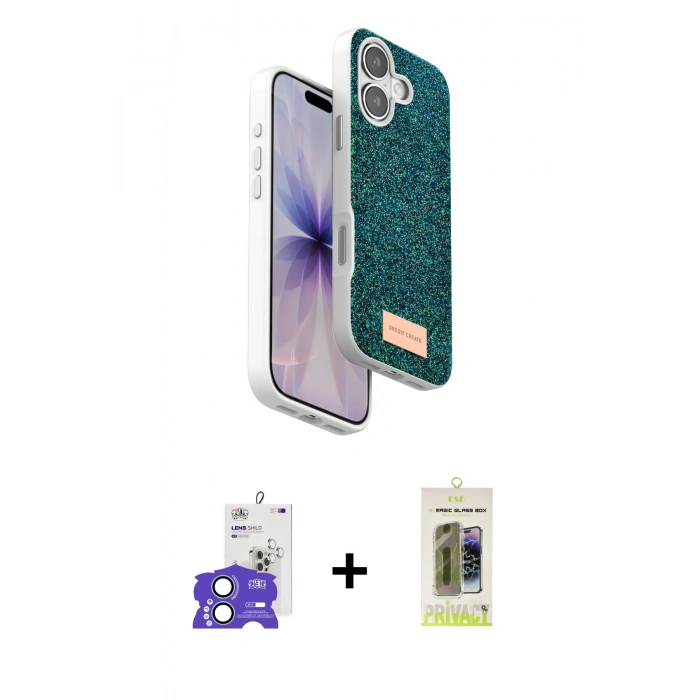 MARSİLYAN™- iPhone 17 Kılıf Vadi Klasik Serisi - Siyah Joko Magic 5D Hayalet Cam + Bilvis Titan Kamera Lens - AKMI