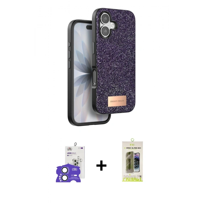 MARSİLYAN™- iPhone 17 Kılıf Vadi Klasik Serisi - Siyah Joko Magic 5D Hayalet Cam + Bilvis Titan Kamera Lens - AKMI
