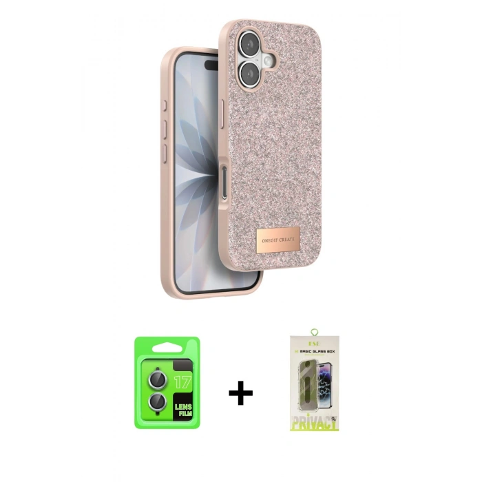 MARSİLYAN™- iPhone 17 Kılıf Vadi Klasik Serisi - Siyah Joko Magic 5D Hayalet Cam + Raze Metal Kamera Lens - AKMI