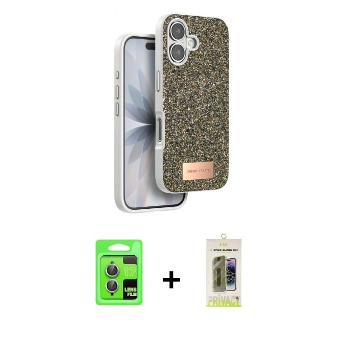 MARSİLYAN™- iPhone 17 Kılıf Vadi Klasik Serisi - Siyah Joko Magic 5D Hayalet Cam + Raze Metal Kamera Lens - AKMI