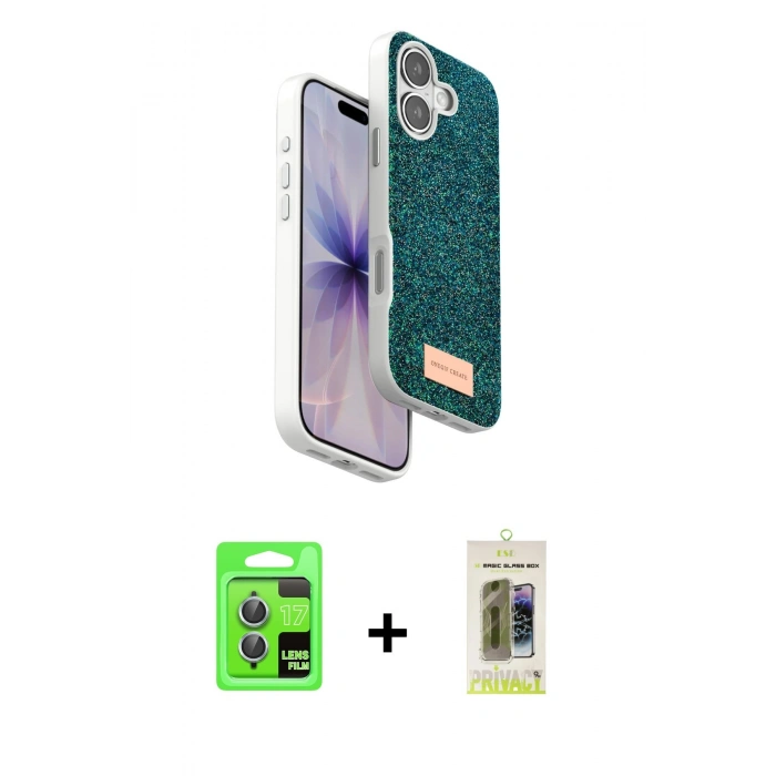 MARSİLYAN™- iPhone 17 Kılıf Vadi Klasik Serisi - Siyah Joko Magic 5D Hayalet Cam + Raze Metal Kamera Lens - AKMI