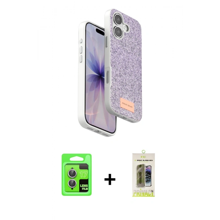 MARSİLYAN™- iPhone 17 Kılıf Vadi Klasik Serisi - Siyah Joko Magic 5D Hayalet Cam + Raze Metal Kamera Lens - AKMR