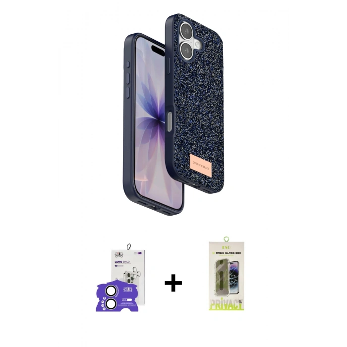 MARSİLYAN™- iPhone 17 Kılıf Vadi Klasik Serisi - Siyah Joko Magic 5D Hayalet Cam + Bilvis Titan Kamera Lens - AKYL
