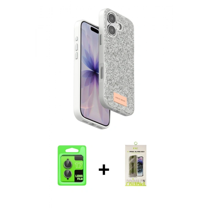 MARSİLYAN™- iPhone 17 Kılıf Vadi Klasik Serisi - Siyah Joko Magic 5D Hayalet Cam + Raze Metal Kamera Lens - GI