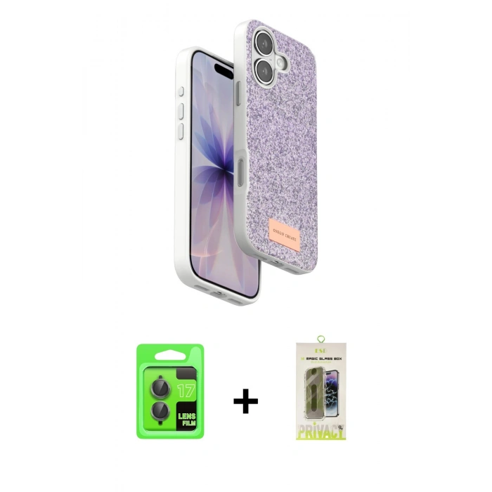 MARSİLYAN™- iPhone 17 Kılıf Vadi Klasik Serisi - Siyah Joko Magic 5D Hayalet Cam + Raze Metal Kamera Lens - GI