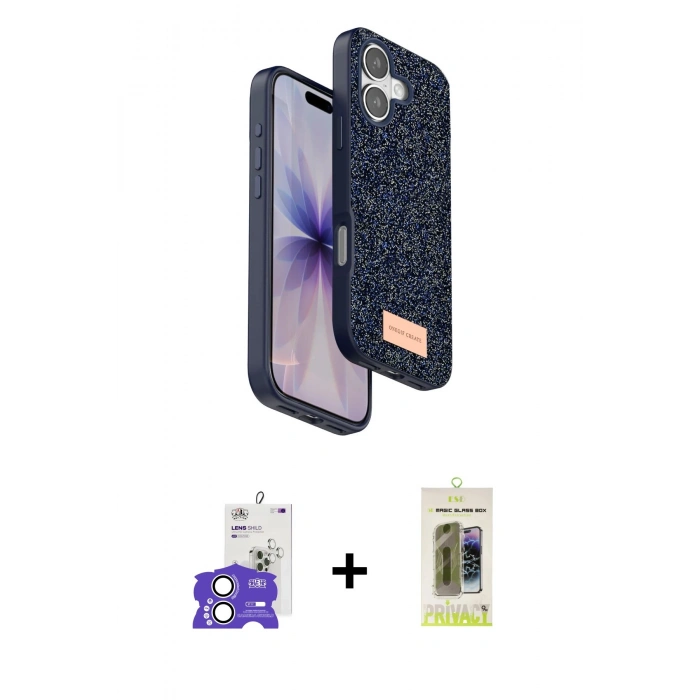MARSİLYAN™- iPhone 17 Kılıf Vadi Klasik Serisi - Siyah Joko Magic 5D Hayalet Cam + Bilvis Titan Kamera Lens - GS