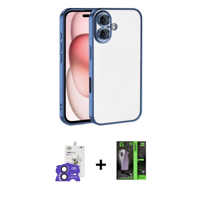MARSİLYAN™- iPhone 17 Kılıf Vadi Minimal - Şeffaf 360 Full Body Arka Koruyucu + Bilvis Titan Kamera Lens - SH