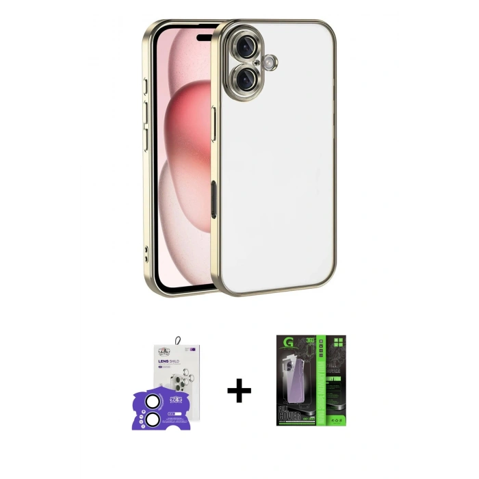 MARSİLYAN™- iPhone 17 Kılıf Vadi Minimal - Siyah 360 Mat Full Body Arka Koruyucu + Bilvis Titan Kamera Lens - AKMI