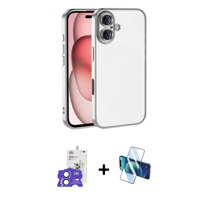 MARSİLYAN™- iPhone 17 Kılıf Vadi Minimal - Siyah 3D Antistatik Seramik Nano Ekran Koruyucu + Bilvis Titan Kamera Lens - AKMI