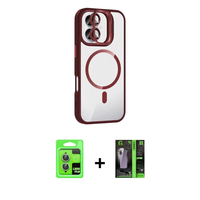 MARSİLYAN™- iPhone 17 Kılıf Yadigar Asil Koleksiyonu - Şeffaf 360 Full Body Arka Koruyucu + Raze Metal Kamera Lens - AKYL