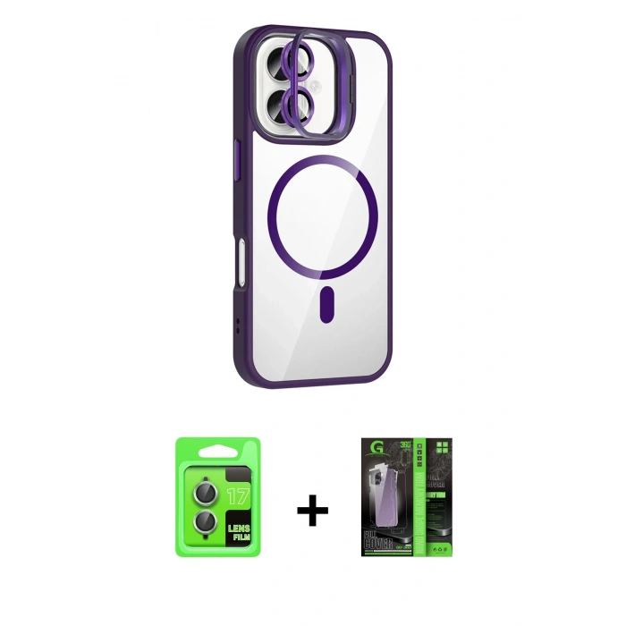 MARSİLYAN™- iPhone 17 Kılıf Yadigar Asil Koleksiyonu - Şeffaf 360 Full Body Arka Koruyucu + Raze Metal Kamera Lens - AKYL