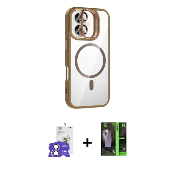 MARSİLYAN™- iPhone 17 Kılıf Yadigar Asil Koleksiyonu - Siyah 360 Mat Full Body Arka Koruyucu + Bilvis Titan Kamera Lens - AKYL