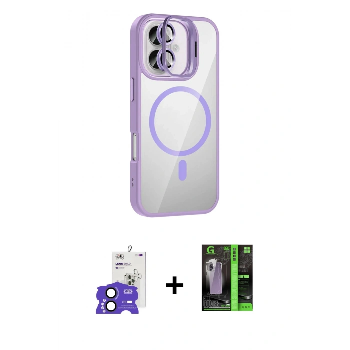 MARSİLYAN™- iPhone 17 Kılıf Yadigar Asil Koleksiyonu - Siyah 360 Mat Full Body Arka Koruyucu + Bilvis Titan Kamera Lens - SH
