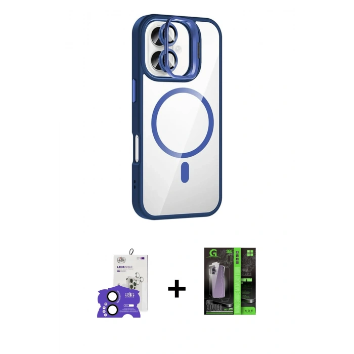 MARSİLYAN™- iPhone 17 Kılıf Yadigar Asil Koleksiyonu - Siyah 360 Mat Full Body Arka Koruyucu + Bilvis Titan Kamera Lens - SH